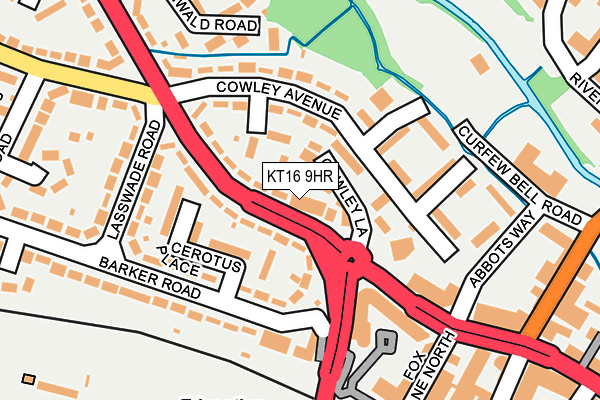 KT16 9HR map - OS OpenMap – Local (Ordnance Survey)