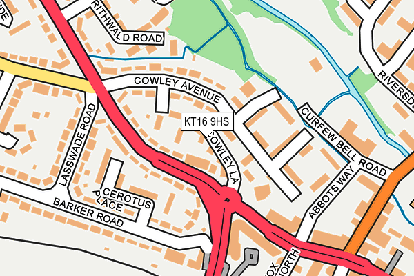 KT16 9HS map - OS OpenMap – Local (Ordnance Survey)