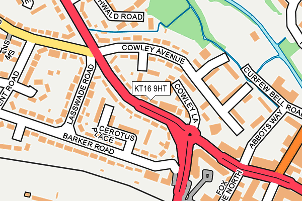 KT16 9HT map - OS OpenMap – Local (Ordnance Survey)