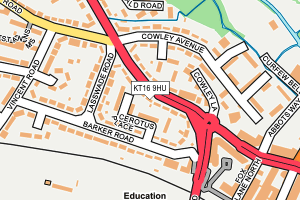 KT16 9HU map - OS OpenMap – Local (Ordnance Survey)