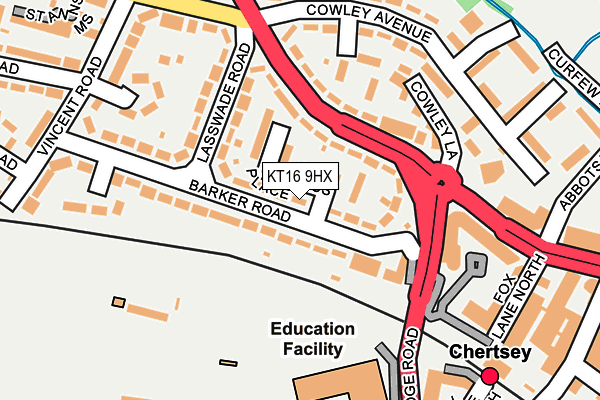 KT16 9HX map - OS OpenMap – Local (Ordnance Survey)