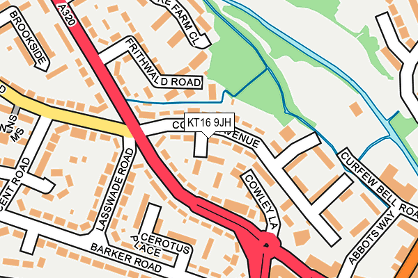 KT16 9JH map - OS OpenMap – Local (Ordnance Survey)