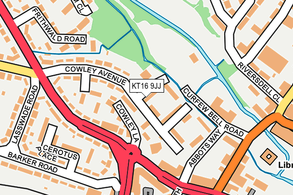 KT16 9JJ map - OS OpenMap – Local (Ordnance Survey)