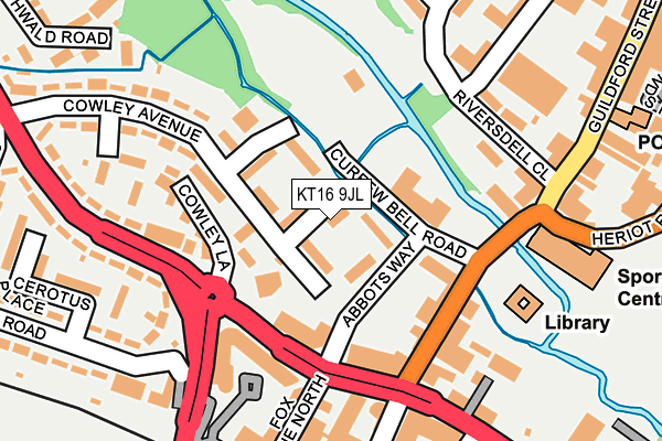 KT16 9JL map - OS OpenMap – Local (Ordnance Survey)