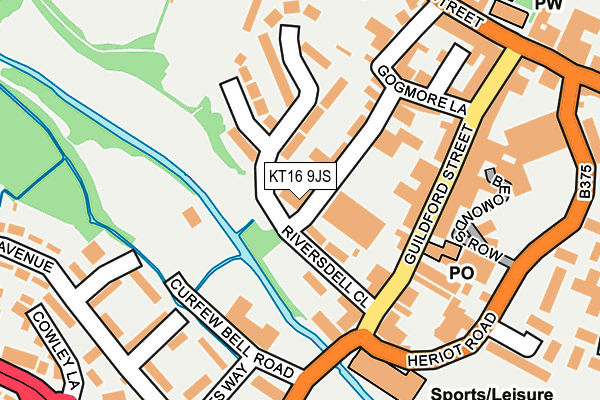 KT16 9JS map - OS OpenMap – Local (Ordnance Survey)