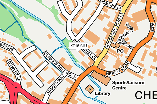 KT16 9JU map - OS OpenMap – Local (Ordnance Survey)