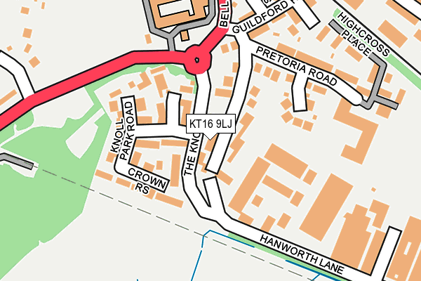 KT16 9LJ map - OS OpenMap – Local (Ordnance Survey)