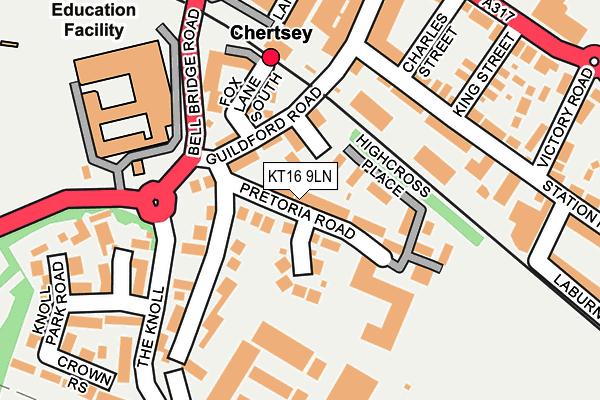 KT16 9LN map - OS OpenMap – Local (Ordnance Survey)