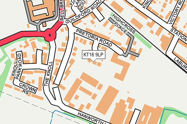 KT16 9LP map - OS OpenMap – Local (Ordnance Survey)