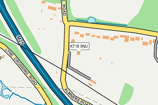 KT16 9NU map - OS OpenMap – Local (Ordnance Survey)