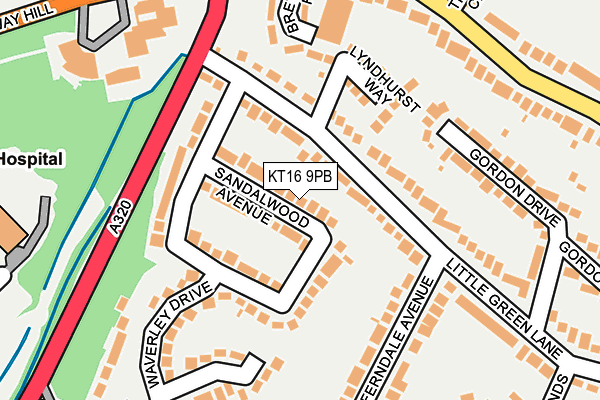 KT16 9PB map - OS OpenMap – Local (Ordnance Survey)