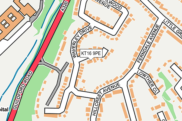 KT16 9PE map - OS OpenMap – Local (Ordnance Survey)