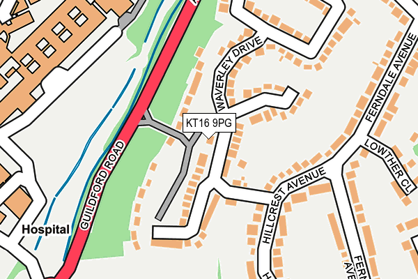 KT16 9PG map - OS OpenMap – Local (Ordnance Survey)