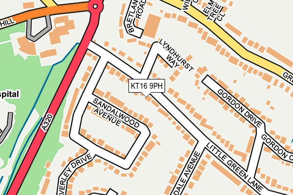 KT16 9PH map - OS OpenMap – Local (Ordnance Survey)