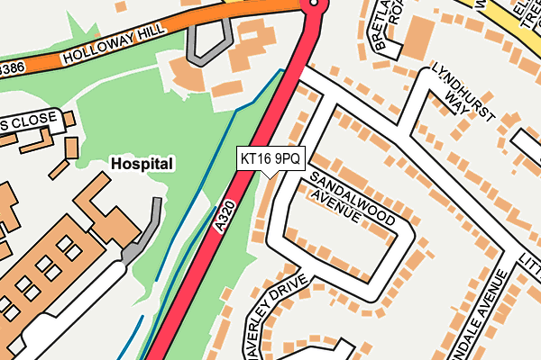 KT16 9PQ map - OS OpenMap – Local (Ordnance Survey)