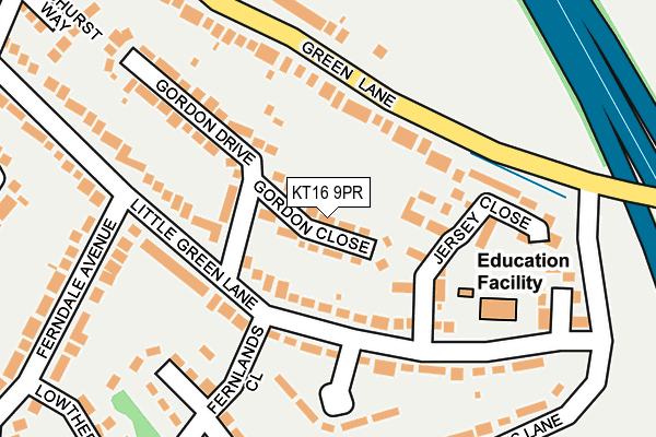KT16 9PR map - OS OpenMap – Local (Ordnance Survey)