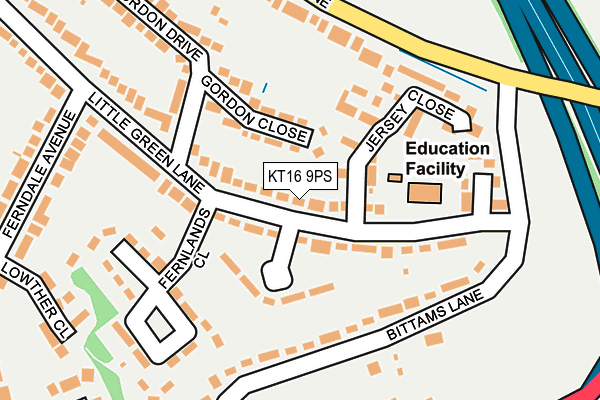 KT16 9PS map - OS OpenMap – Local (Ordnance Survey)