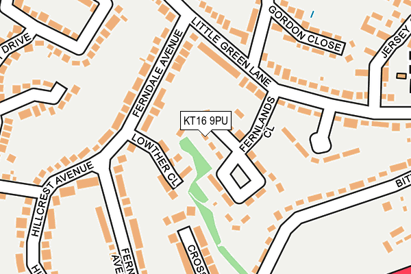 KT16 9PU map - OS OpenMap – Local (Ordnance Survey)