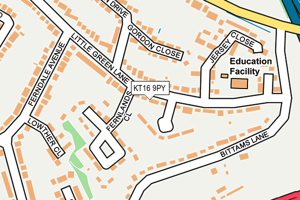 KT16 9PY map - OS OpenMap – Local (Ordnance Survey)