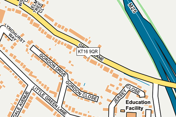 KT16 9QR map - OS OpenMap – Local (Ordnance Survey)