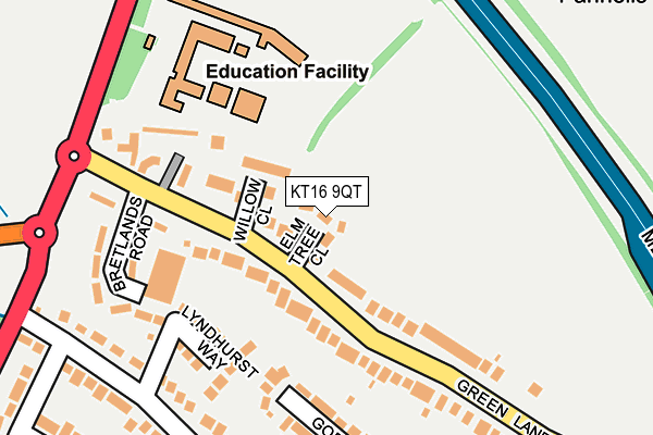 KT16 9QT map - OS OpenMap – Local (Ordnance Survey)