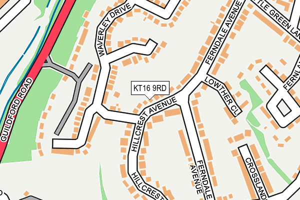 KT16 9RD map - OS OpenMap – Local (Ordnance Survey)