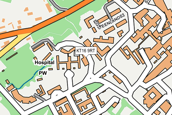 KT16 9RT map - OS OpenMap – Local (Ordnance Survey)