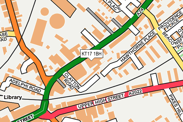KT17 1BH map - OS OpenMap – Local (Ordnance Survey)