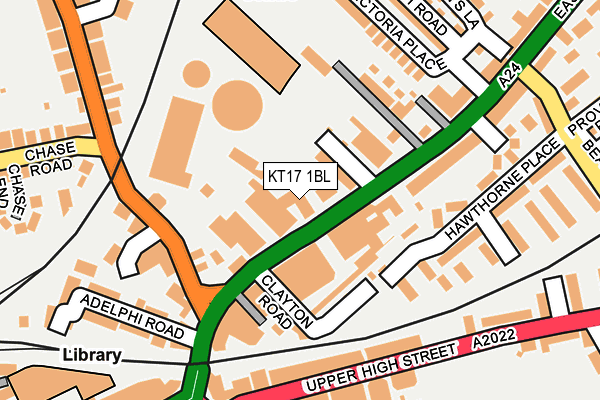 KT17 1BL map - OS OpenMap – Local (Ordnance Survey)