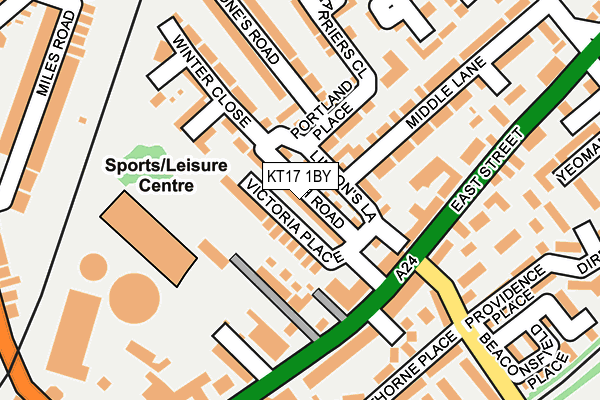 KT17 1BY map - OS OpenMap – Local (Ordnance Survey)