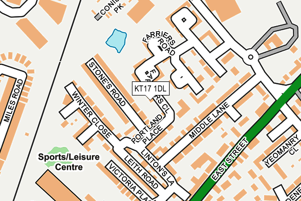 KT17 1DL map - OS OpenMap – Local (Ordnance Survey)