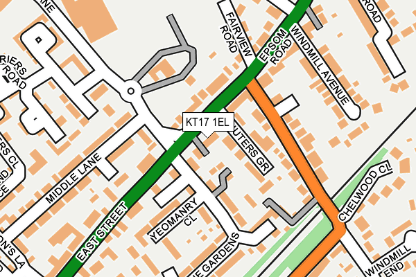 KT17 1EL map - OS OpenMap – Local (Ordnance Survey)