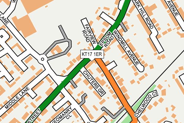 KT17 1ER map - OS OpenMap – Local (Ordnance Survey)