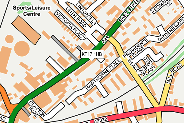 KT17 1HB map - OS OpenMap – Local (Ordnance Survey)