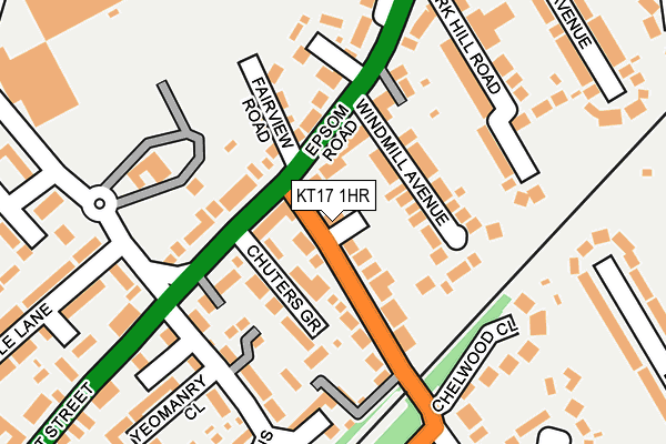 KT17 1HR map - OS OpenMap – Local (Ordnance Survey)