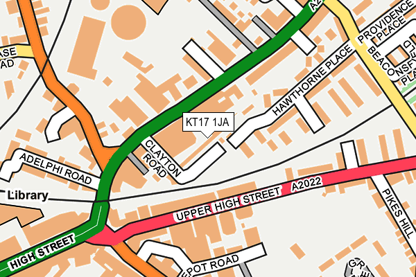 KT17 1JA map - OS OpenMap – Local (Ordnance Survey)