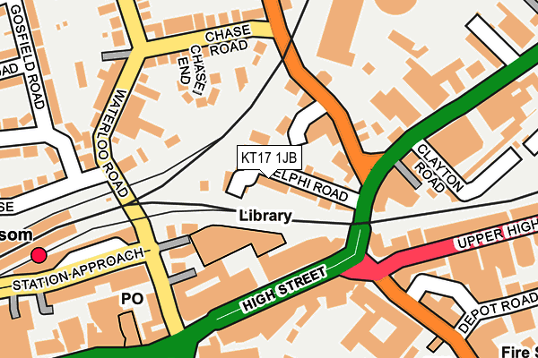 KT17 1JB map - OS OpenMap – Local (Ordnance Survey)