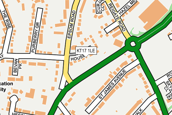 KT17 1LE map - OS OpenMap – Local (Ordnance Survey)