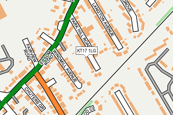 KT17 1LG map - OS OpenMap – Local (Ordnance Survey)