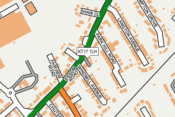 KT17 1LH map - OS OpenMap – Local (Ordnance Survey)