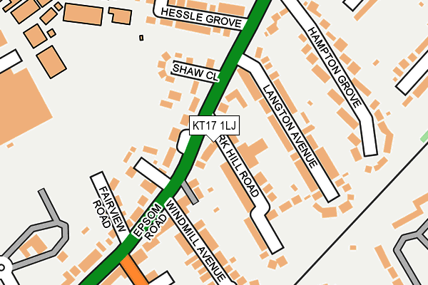 KT17 1LJ map - OS OpenMap – Local (Ordnance Survey)