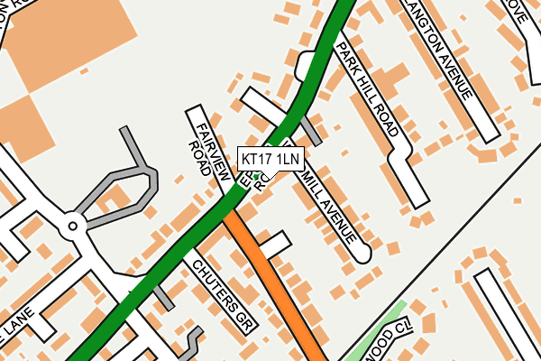 KT17 1LN map - OS OpenMap – Local (Ordnance Survey)