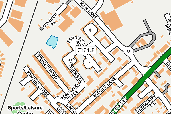 KT17 1LP map - OS OpenMap – Local (Ordnance Survey)