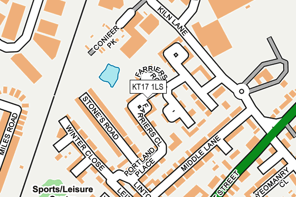 KT17 1LS map - OS OpenMap – Local (Ordnance Survey)
