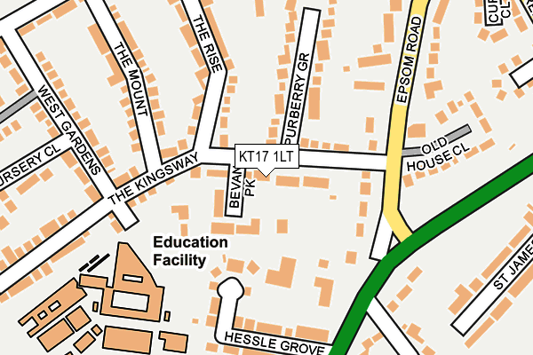 KT17 1LT map - OS OpenMap – Local (Ordnance Survey)