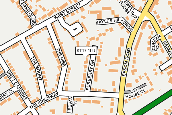 KT17 1LU map - OS OpenMap – Local (Ordnance Survey)