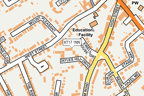 KT17 1NN map - OS OpenMap – Local (Ordnance Survey)