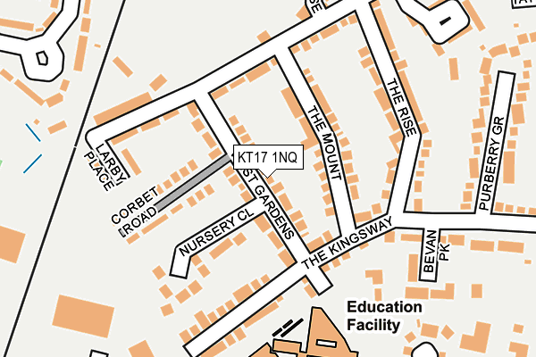 KT17 1NQ map - OS OpenMap – Local (Ordnance Survey)