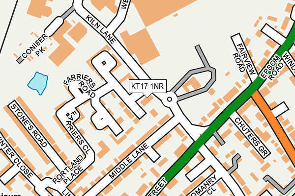 KT17 1NR map - OS OpenMap – Local (Ordnance Survey)