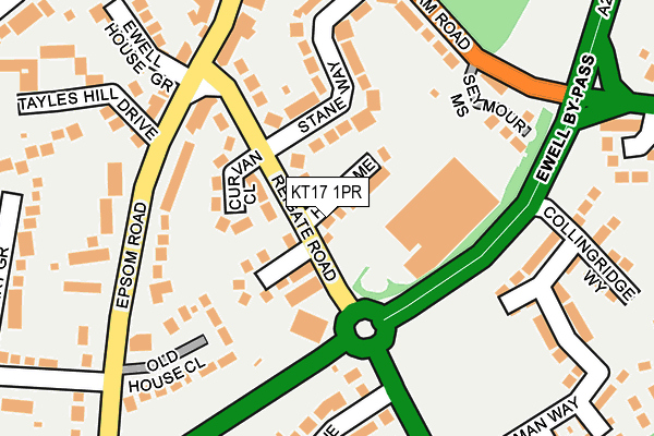 KT17 1PR map - OS OpenMap – Local (Ordnance Survey)
